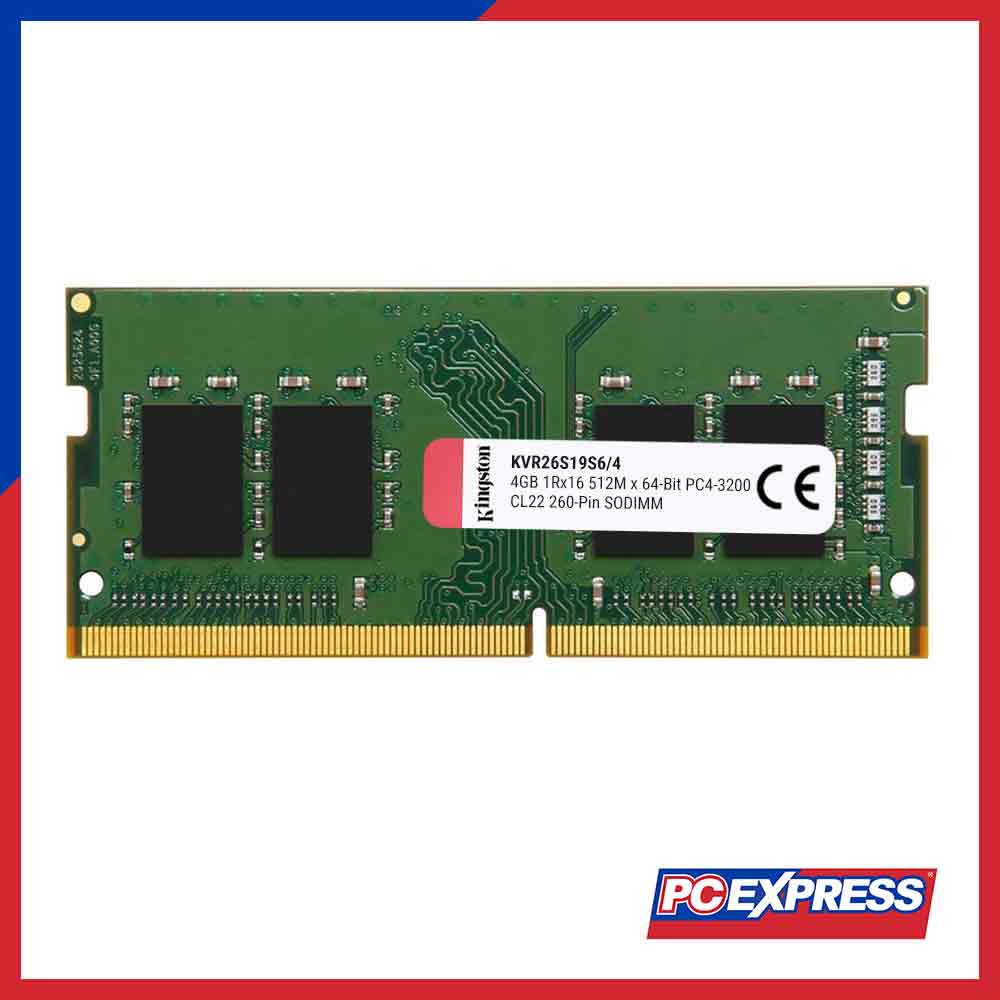 Kingston 4GB DDR4 PC3200MHZ Non-ECC SODIMM (KVR32S22S6/4) RAM – PC