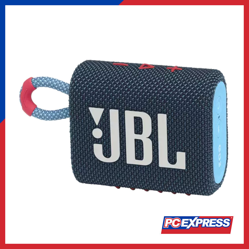 JBL GO 3 Portable Waterproof Bluetooth Speaker (Blue Pink) – PC Express