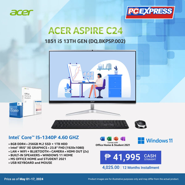 Acer Aspire C24 1851 i5 13th Gen (DQ.BKPSP.002) Desktop Package