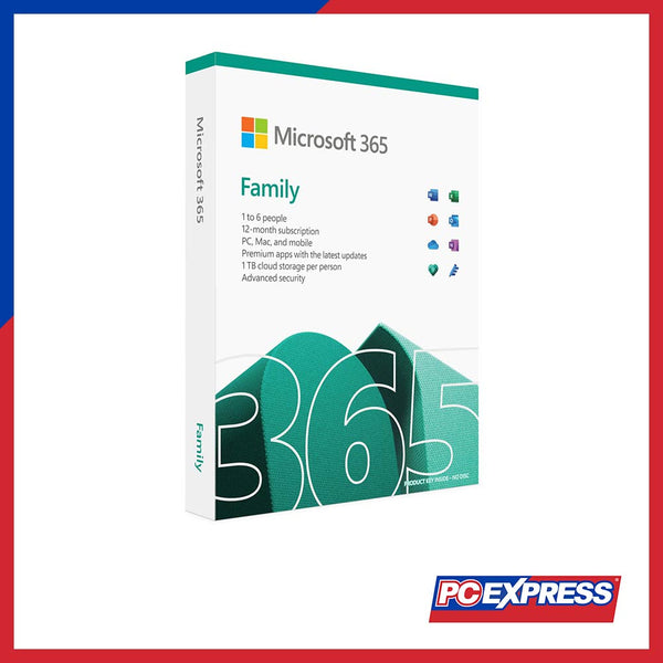 Microsoft 365 Family (12 Months Subscription For PC, Mac, iOS, and Android | up to 6 people) - PC Express