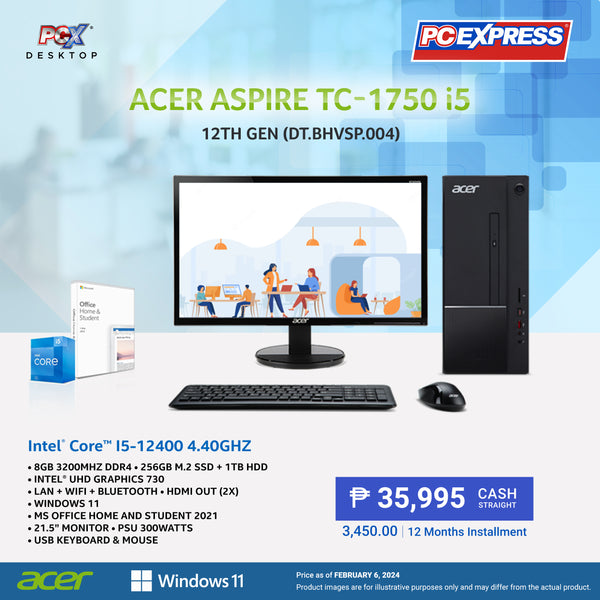 Acer Aspire TC-1750 i5 12th Gen (DT.BHVSP.004) Desktop Package