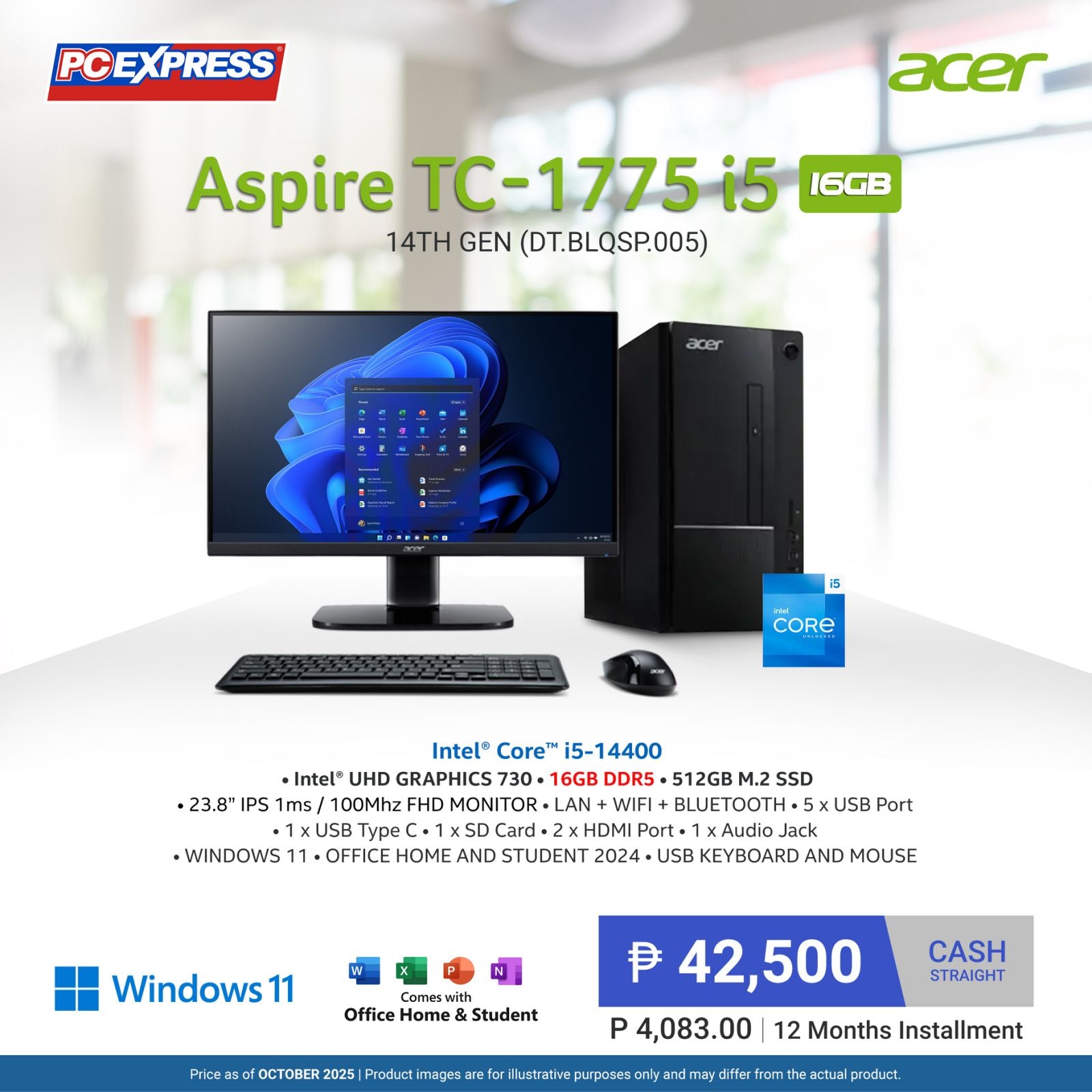 ACER Aspire TC-1775 16GB Intel® Core™ i5 Desktop