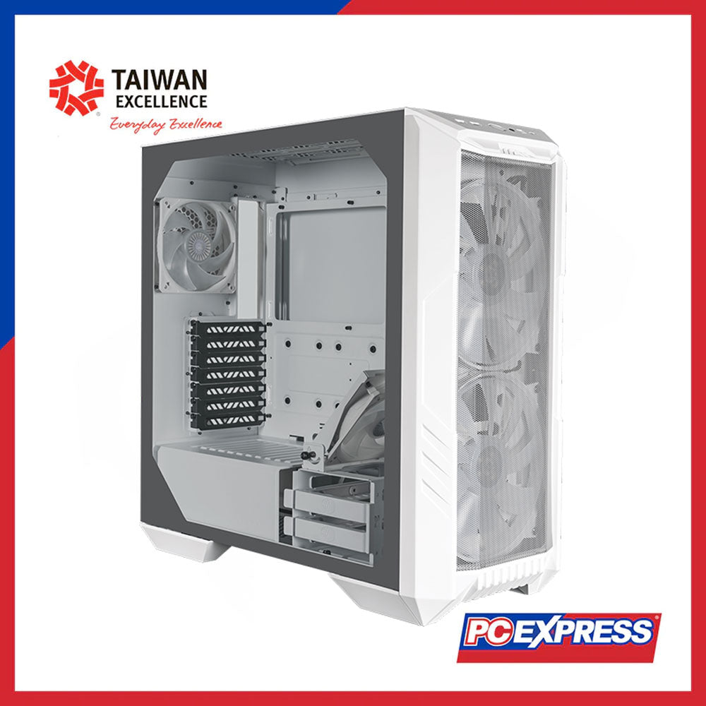 COOLER MASTER HAF500 ATX Mid Tower Gaming Chassis (White) – PC Express
