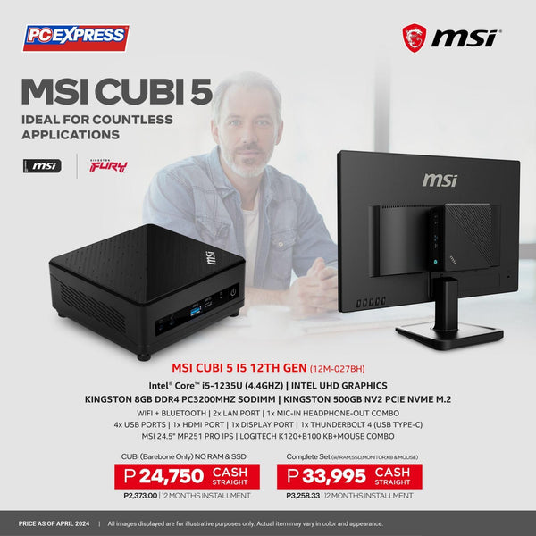MSI Cubi 5 (12M-027BPH) Intel Core i5 12th Gen. Mini Desktop