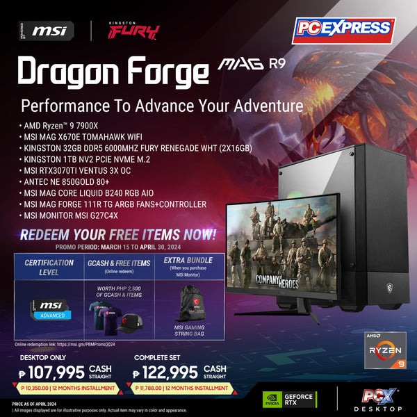 PCX GFH DRAGON FORGE MAG (R9) GeForce RTX™ 3070 Ti AMD Ryzen 9 Gaming Desktop