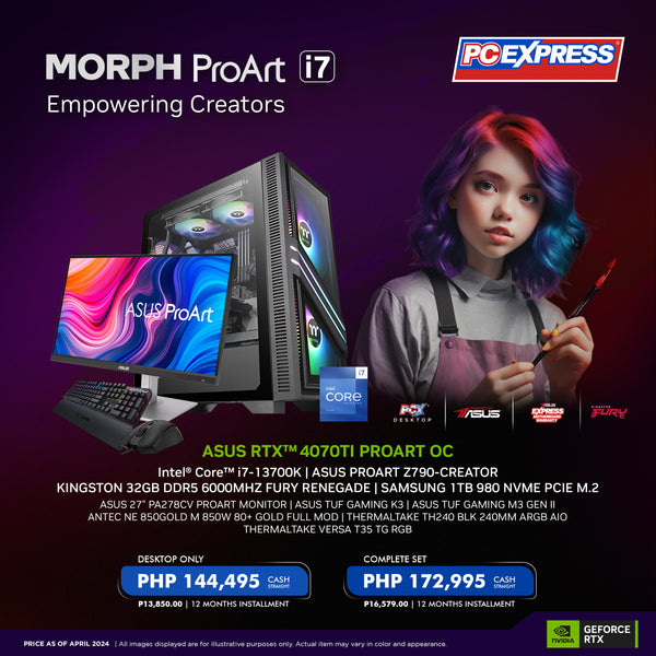 PCX GFH MORPH ProArt i7 GeForce RTX™ 4070TI ProArt OC Gaming Desktop - Powered By ASUS