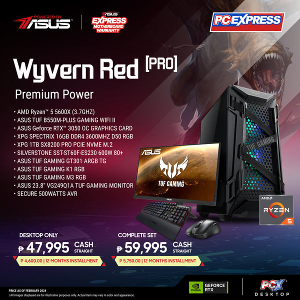 PCX GFH WYVERN RED (PRO) GeForce RTX™ 3050 AMD Ryzen™ 5 Gaming Desktop Package - Powered By ASUS