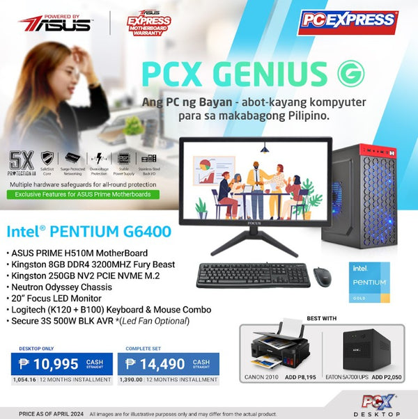 PCX LFH GENIUS G Intel® Pentium G6400 Desktop Package - Powered By ASUS