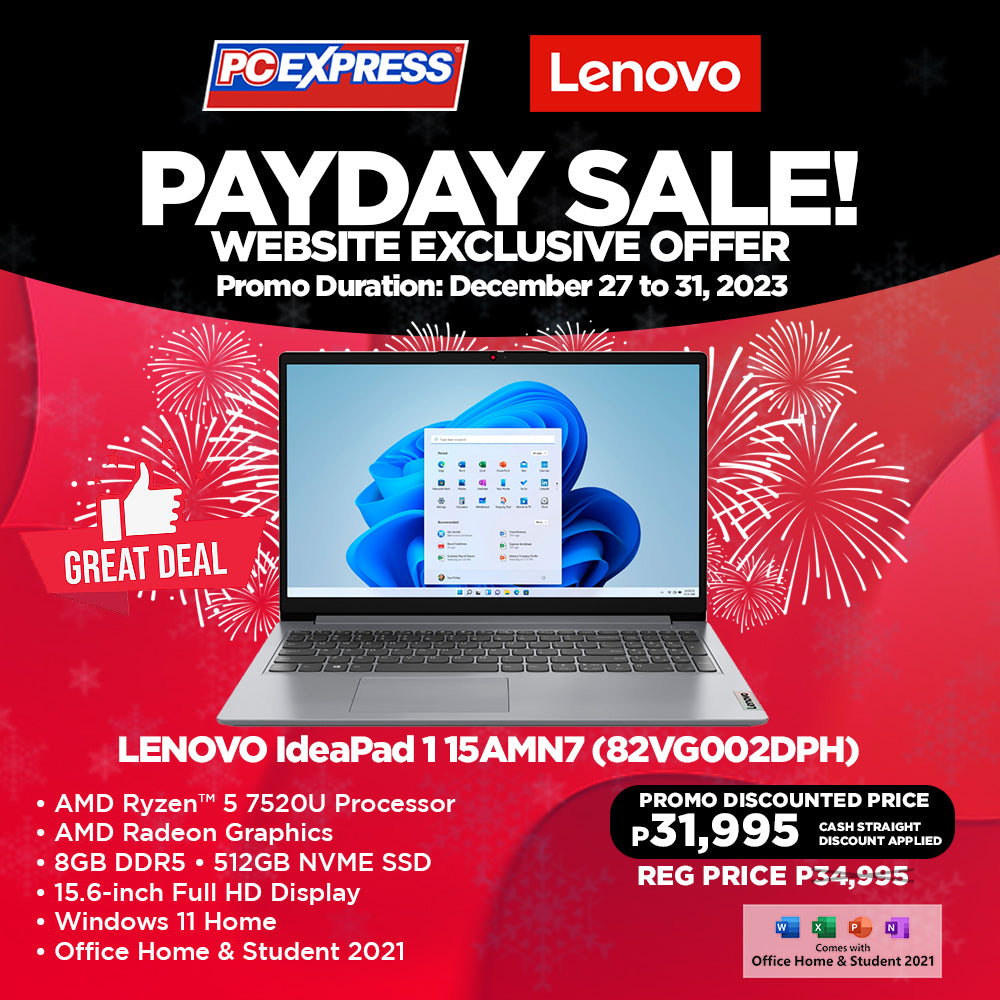 LENOVO IdeaPad 1 15AMN7 (82VG002DPH) AMD Ryzen™ 5 Laptop (Cloud Grey) - PC Express
