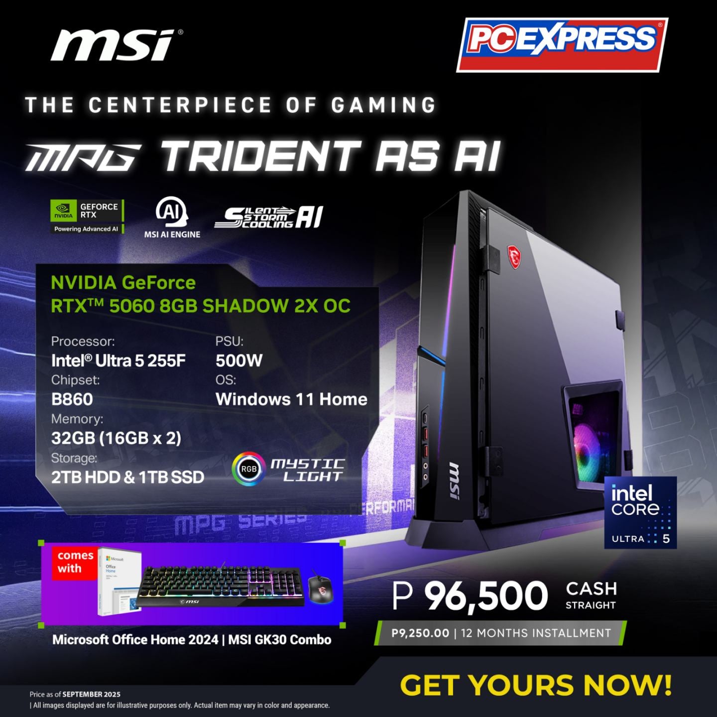 10th Gen Msi Meg Trident MSI MPG TRIDENT AS AI GeForce RTX™ 5060