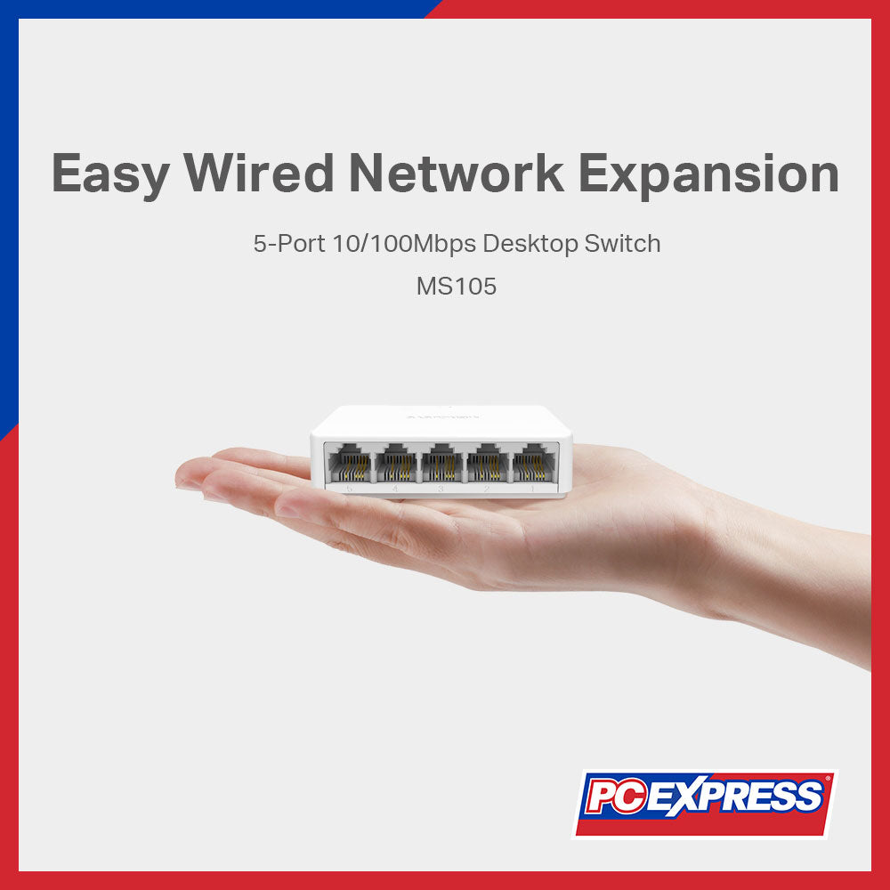 MERCUSYS MS105 5-Port 10/100Mbps Desktop Switch - PC Express