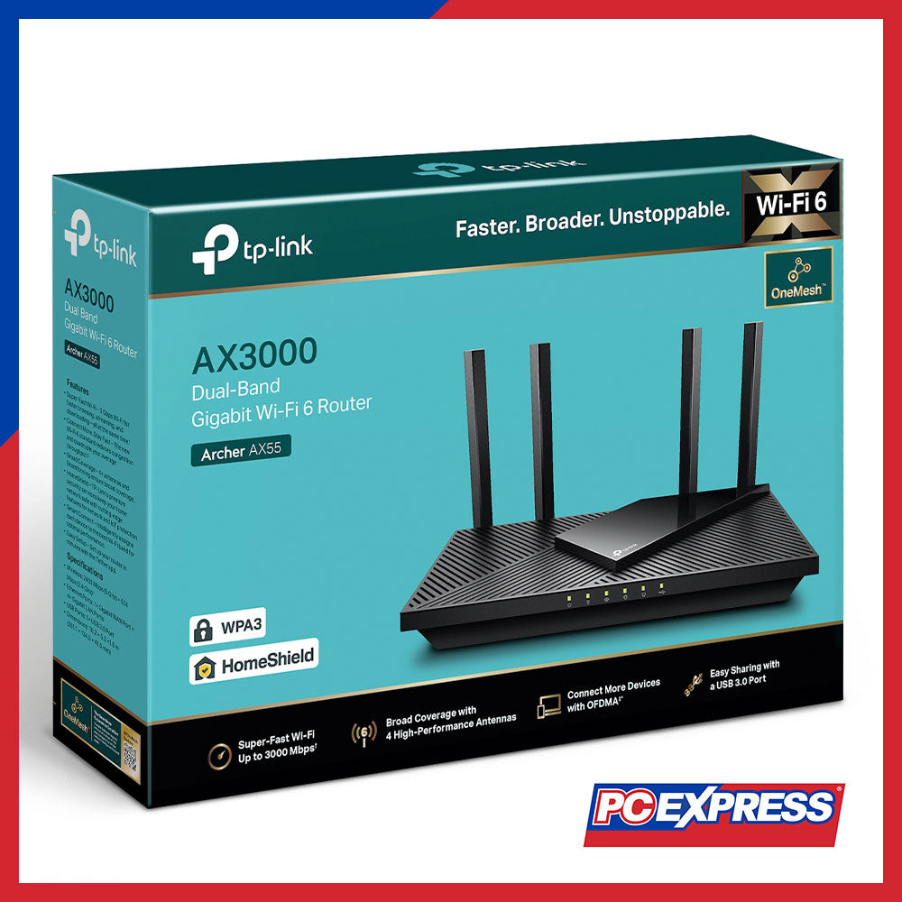 TP-LINK Archer AX55 AX3000 Dual Band Gigabit Wi-Fi 6 Router - PC Express