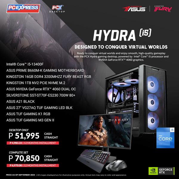 PCX GFH HYDRA i5 GeForce RTX™ 4060 Dual OC Gaming Desktop Package - Powered By ASUS - PC Express
