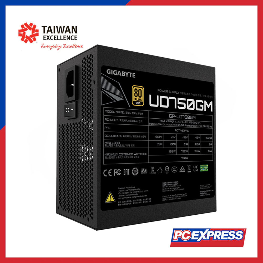GIGABYTE 750W GP-UD750GM 80+ GOLD Fully Modular Power Supply - PC Express