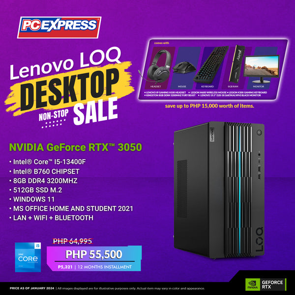 Lenovo LOQ 17IRB8 90VH002UPH GeForce RTX 3050 Intel® Core™ i5 Gaming Desktop