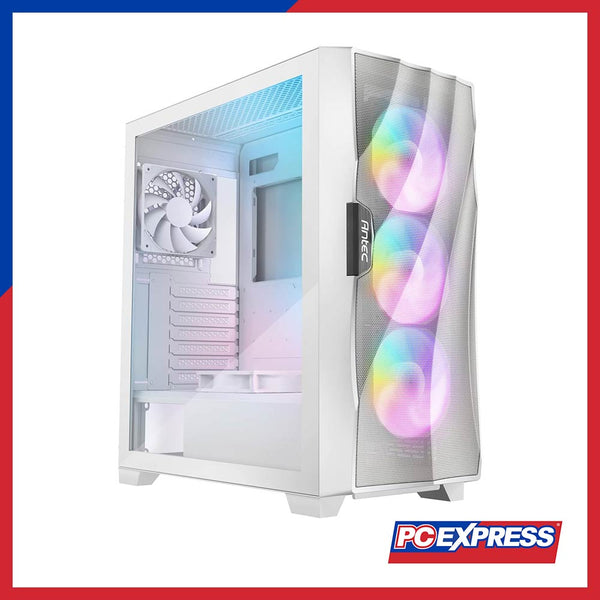 ANTEC DP502 FLUX White ARGB Tempered Glass Mid Tower Gaming Chassis (WITH GAMING MOUSEPAD) - PC Express