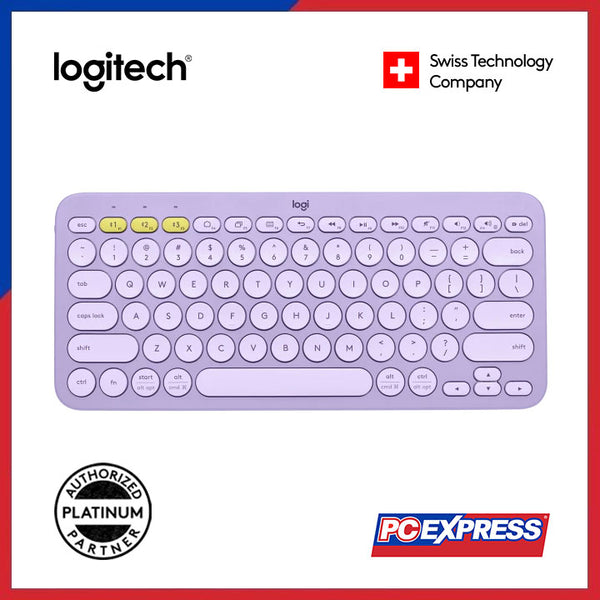 LOGITECH K380 Multi-Device Bluetooth Keyboard (Lavander Lemonade) - PC Express