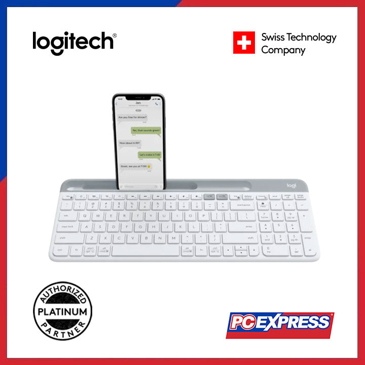 LOGITECH K580 SLIM MULTI-DEVICE Wireless Keyboard (Off White) - PC Express