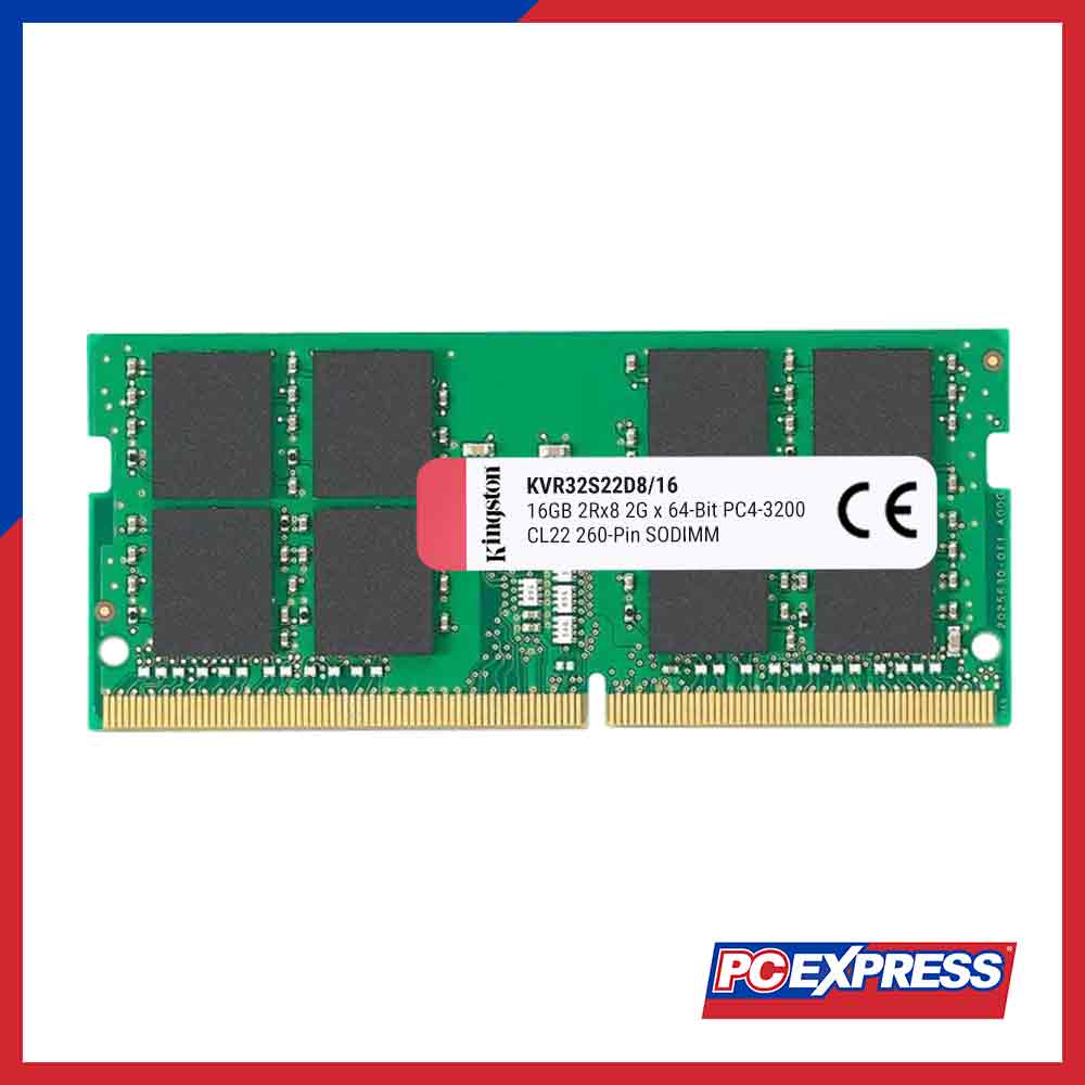 Kingston 16GB DDR4 PC3200MHZ Non-ECC SODIMM (KVR32S22D8/S8/16) RAM – PC ...