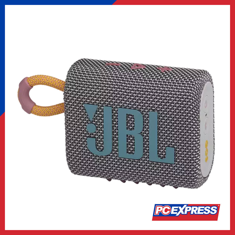 JBL GO 3 Portable Waterproof Bluetooth Speaker (Grey) - PC Express