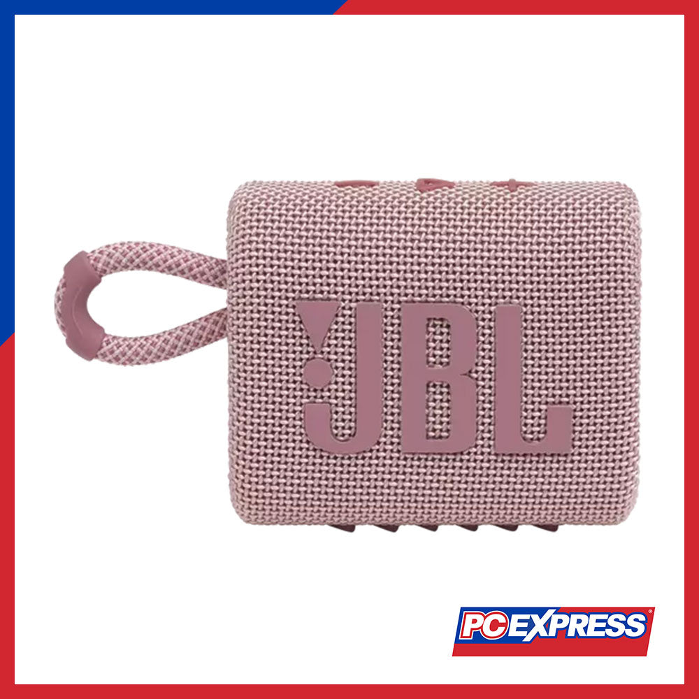 JBL GO 3 Portable Waterproof Bluetooth Speaker (Pink) - PC Express