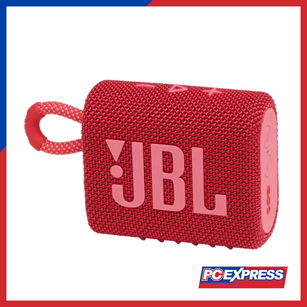 JBL GO 3 Portable Waterproof Bluetooth Speaker (Red) - PC Express