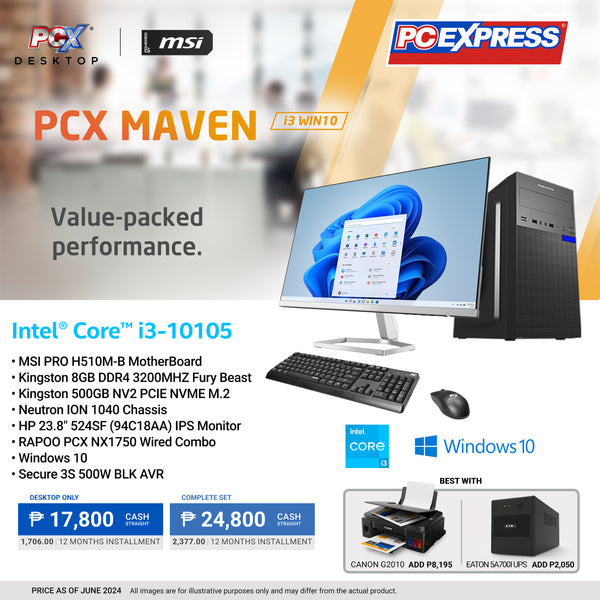 PCX LFH MAVEN Intel® Core™ i3 Windows 10 Desktop Package