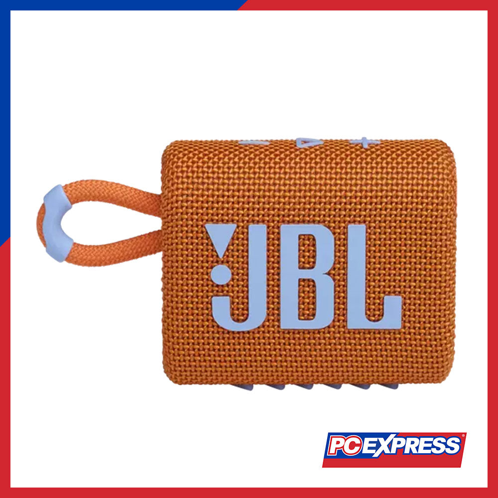 JBL GO 3 Portable Waterproof Bluetooth Speaker (Orange) - PC Express