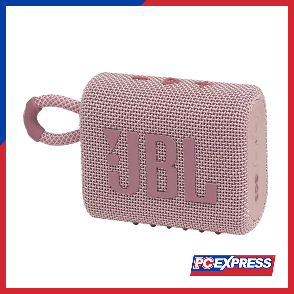 JBL GO 3 Portable Waterproof Bluetooth Speaker (Pink) - PC Express