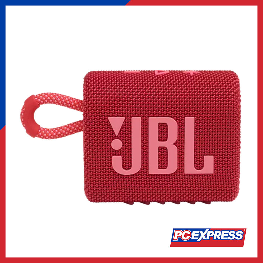 JBL GO 3 Portable Waterproof Bluetooth Speaker (Red) - PC Express