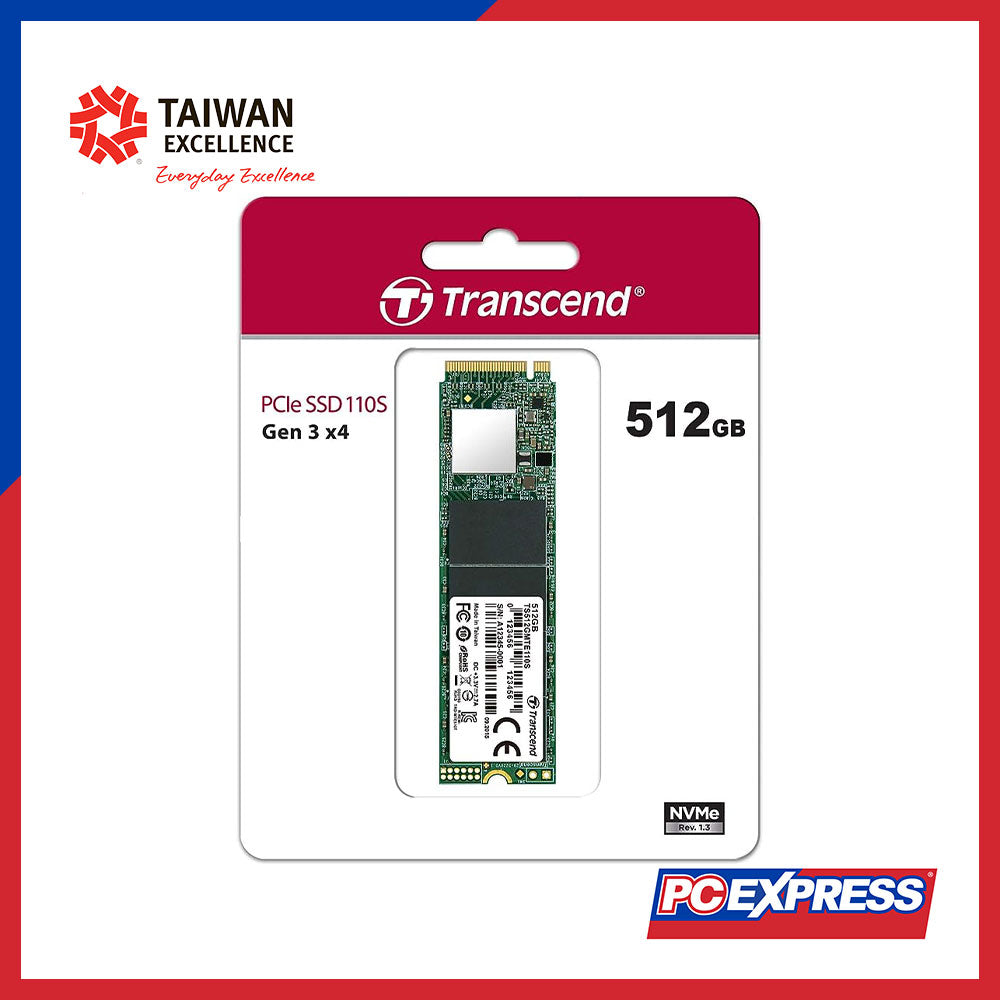 TRANSCEND 512GB MTE110S PCIE NVME M.2 (TS512GMTE110S) Solid State Drive - PC Express