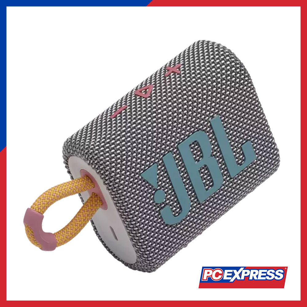 JBL GO 3 Portable Waterproof Bluetooth Speaker (Grey) - PC Express