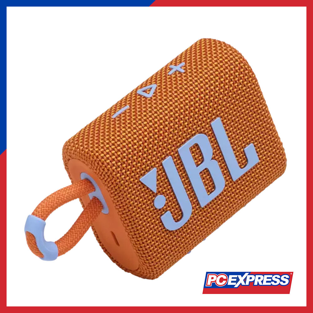 JBL GO 3 Portable Waterproof Bluetooth Speaker (Orange) - PC Express