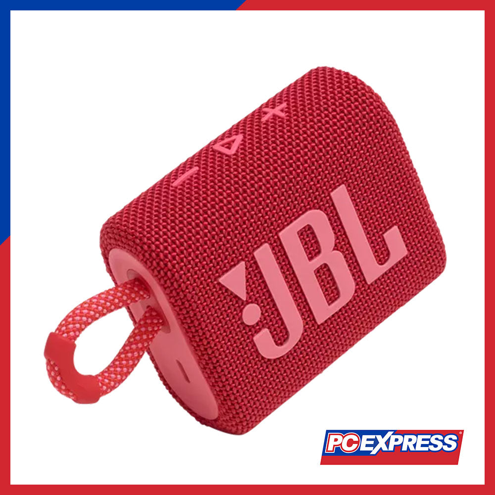 JBL GO 3 Portable Waterproof Bluetooth Speaker (Red) - PC Express