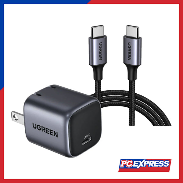 UGREEN CD319/25256 Nexode Mini 30W USB-C GaN Fast Charger + Cable - Gray