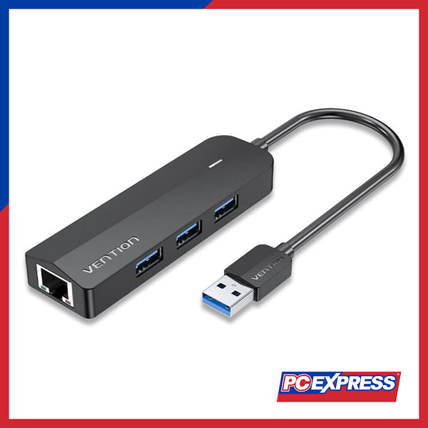 VENTION 5-in-1 USB 3.0 Hub Ethernet Adaptor (CHNBB) - Black