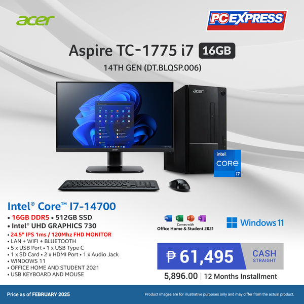 ACER Aspire TC-1775 16GB (DT.BLQSP.006) Intel®  Core™ i7 Desktop Package