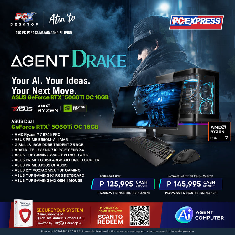PCX GFH AGENT DRAKE GeForce RTX™ 5060 Ti AMD Ryzen™ 7 Gaming Desktop ...