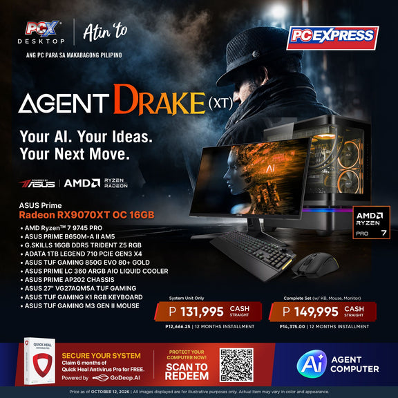 PCX AGENT DRAKE (XT) AMD Radeon™ RX9070XT AMD Ryzen™ 7 Gaming Desktop ...