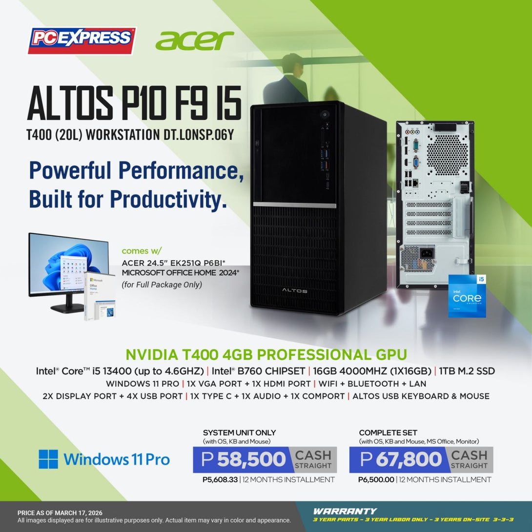 ACER Altos P10 F9 i5 T400 (20L) (DT.L0NSP.06Y) Workstation Desktop – PC ...