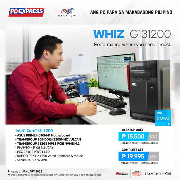 PCX LFH WHIZ (GI31200) Intel® Core™ i3 Desktop Package - Powered By ASUS