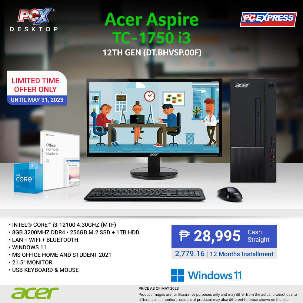 Acer Aspire TC-1750 (DT.BHVSP.00F) Intel® Core™ i3 Desktop Package - PC Express