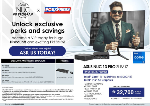 ASUS NUC 13 Pro Slim - (RNUC13ANKI700000I) Intel® Core™ i7 Mini Desktop