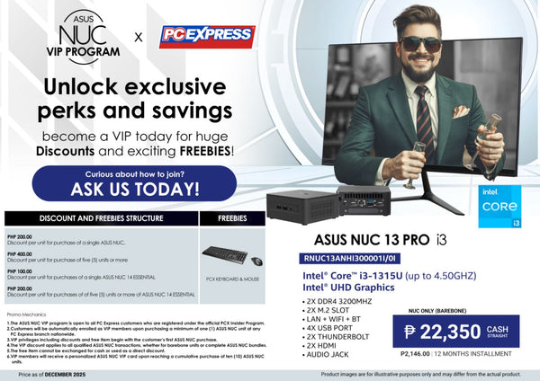 ASUS NUC 13 Pro - (RNUC13ANHI300001I/0I) Intel® Core™ i3 Mini Desktop