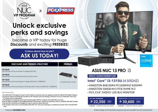 ASUS NUC 13 Pro - (RNUC13ANHI300001I/0I) Intel® Core™ i3 Mini Desktop