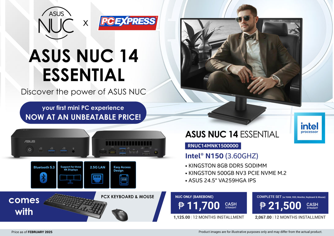 ASUS NUC 14 ESSENTIAL - (RNUC14MNK1500000) Intel® N150 Mini Desktop ...