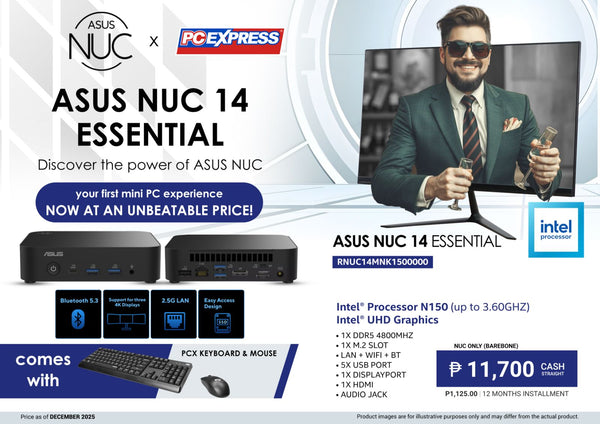ASUS NUC 14 ESSENTIAL - (RNUC14MNK1500000) Intel® N150 Mini Desktop