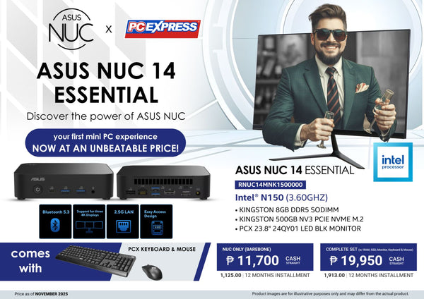 ASUS NUC 14 ESSENTIAL - (RNUC14MNK1500000) Intel® N150 Mini Desktop