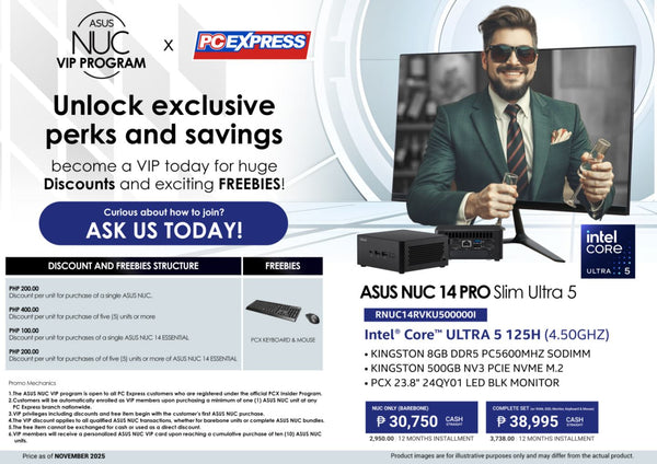 ASUS NUC 14 PRO SLIM CU5 - (RNUC14RVKU500000I) Intel® Core™ Ultra 5 Mini Desktop