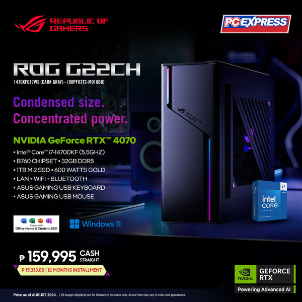 ASUS ROG G22CH-1470KF017WS Desktop Package (90PF03T2-M018B0) - Dark Gray